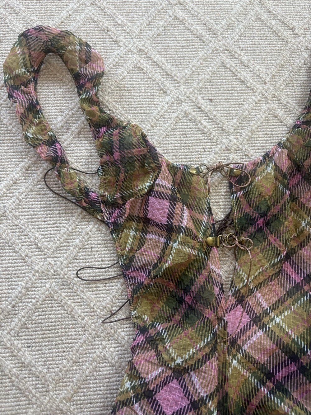 Gorgeous plaid asymmetrical dress from taottao - Picture 2 of 2